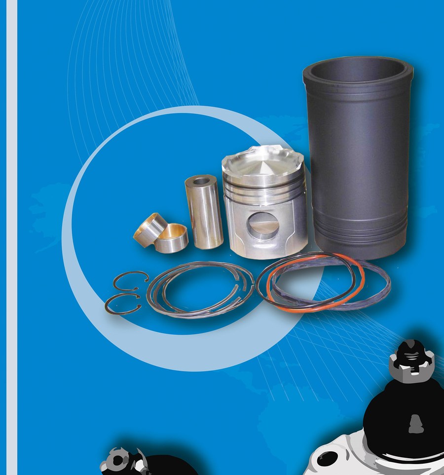 Cylinder liner kit with piston, rings and pin